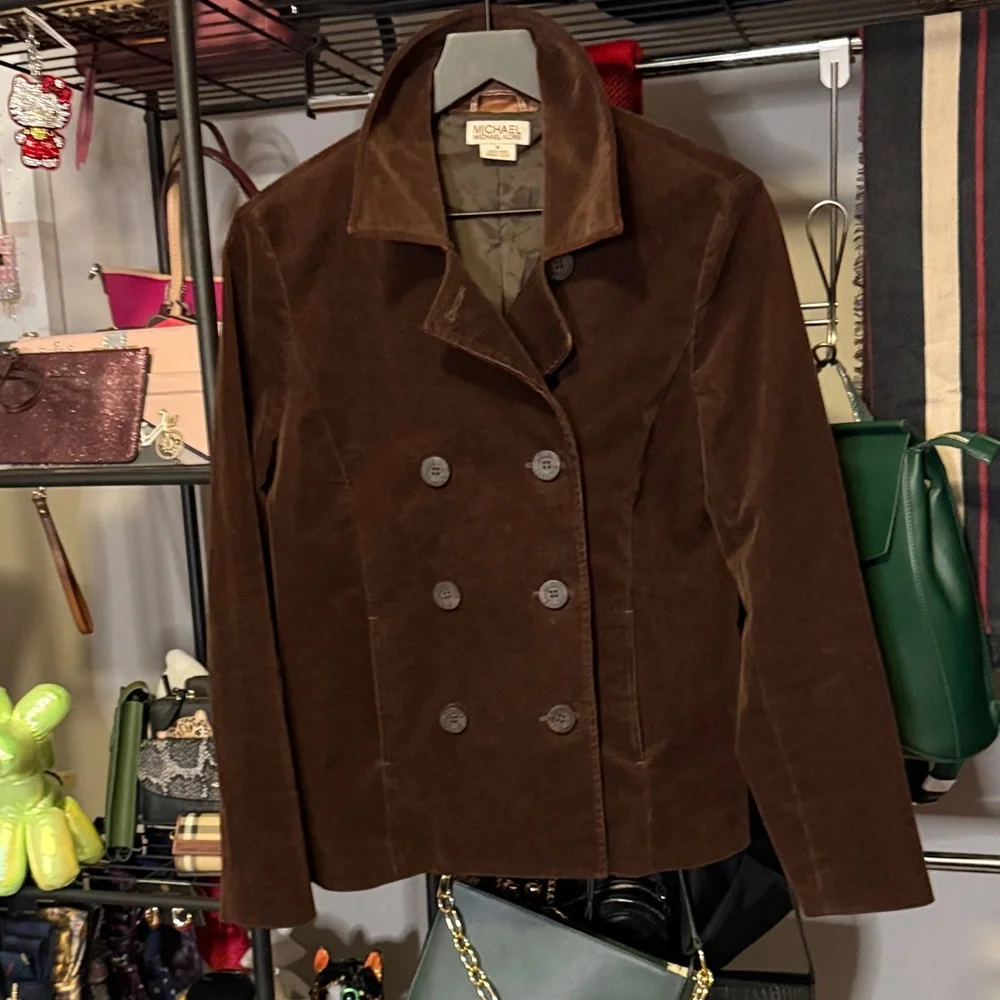 Michael Kors Women's Chocolate Pea Coat - Picture 1 of 8